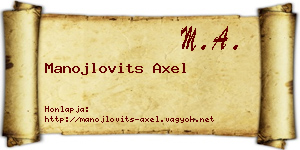 Manojlovits Axel névjegykártya